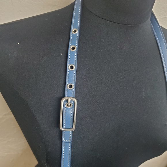 Coach "Demi" Blue Leather Crossbody Handbag - Picture 3 of 11